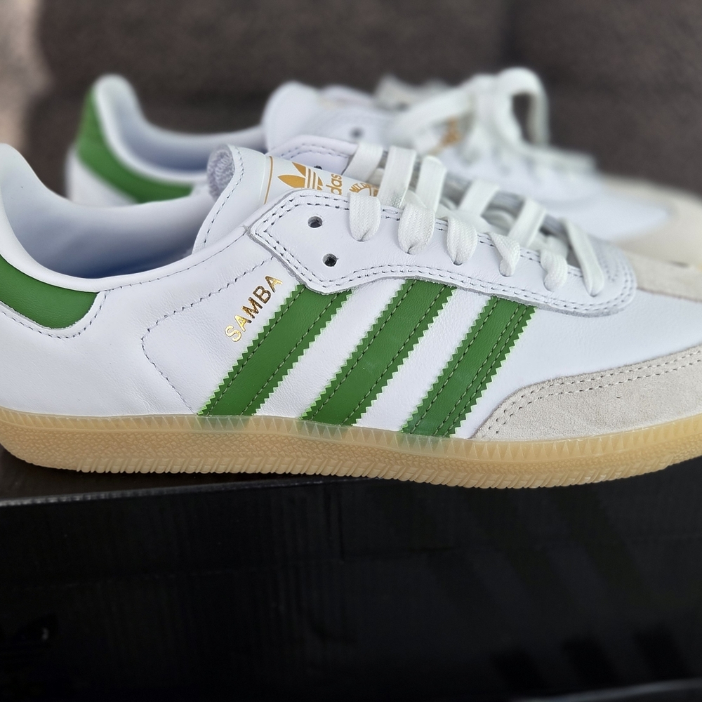 Adidas Samba Sneakers - White, Green, Gold Unisex